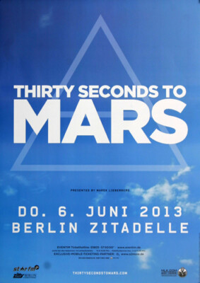 30 Seconds to Mars - Love Lust, Berlin 2013 | Konzertplakat | Poster