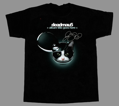 Rare Deadmau5 Funny Cat Gift For Fan Black S-2345XL Unisex T-shirt