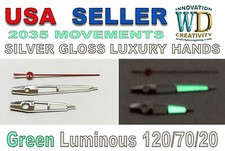 Luminous Watch hands 2035 Movements parts Lume green NEW SILVER120/70/20 Red se