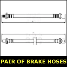 Pair Brake Hose Rear Left Right FOR SAAB 9-3 I 2.0 2.2 2.3 98->03 Apec