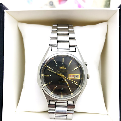   Armbanduhr Orient Automatik Kalender Kristall AAA Japan Vintage Service  