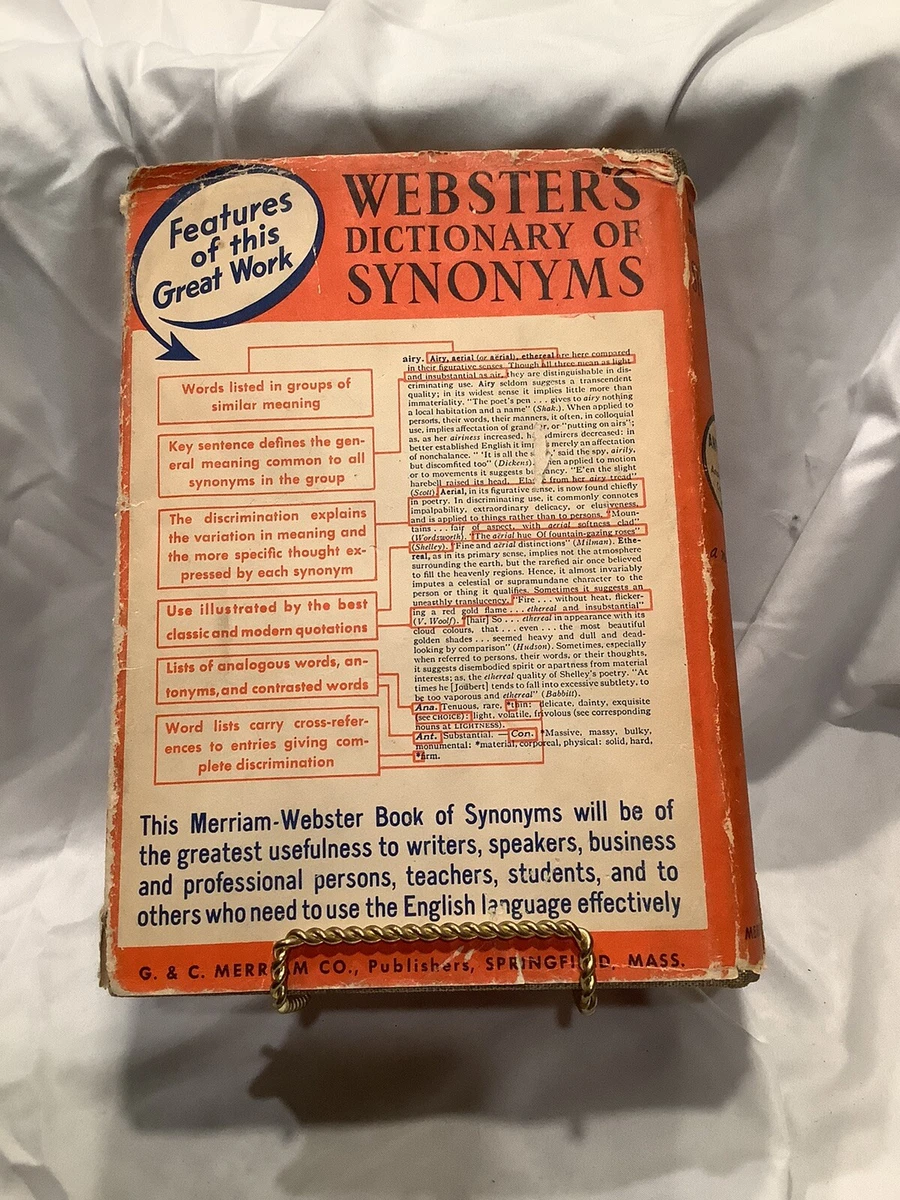 Webster's 1942 Edition Dictionary of Synonymns | eBay