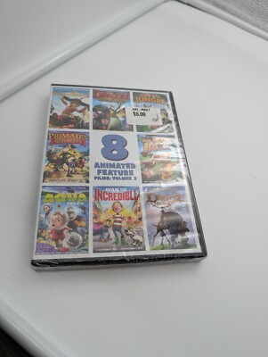 8 Animated Feature Films Vol 2  DVD 2014  Puss In Boots and more Discs Like New