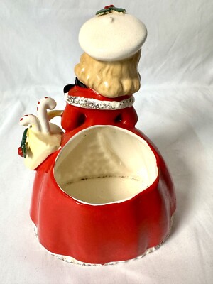 Vintage Napco Christmas Lady W/Muff Planter 1956 CX2266C | eBay
