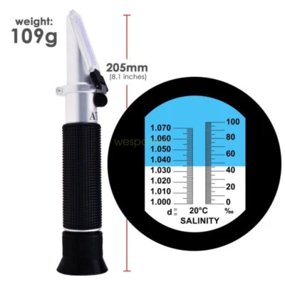 Salinity Refractometer Meter Water Reader Marine 0~10% Salt Aquarium Test Tester