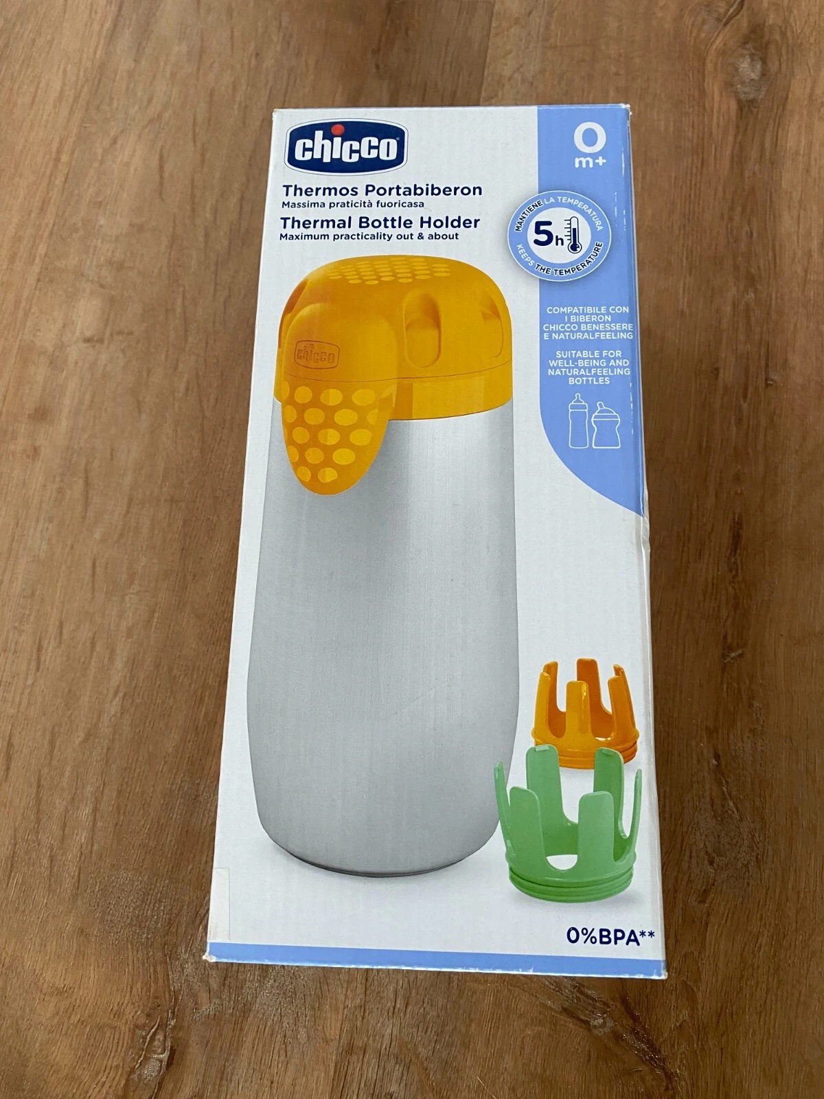 Chicco Thermos Container INOX for Baby Bottles Well Being + New Step Up - 0m+