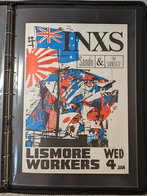 VINTAGE ORIGINAL INXS GIG CONCERT POSTER - LISMORE WORKERS CLUB 1984 TOUR