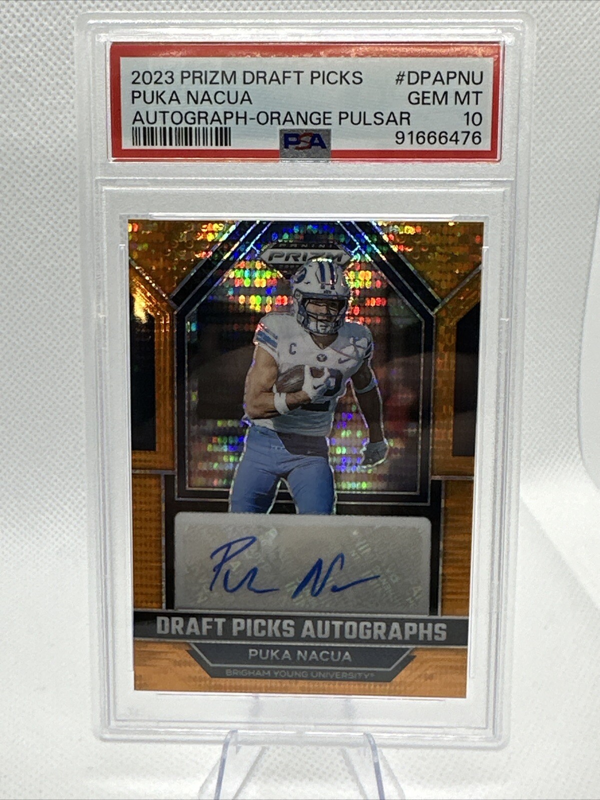 Puka Nacua Panini Prizm Draft Picks Draft Picks Autographs #DPAPNU Orange Pulsar