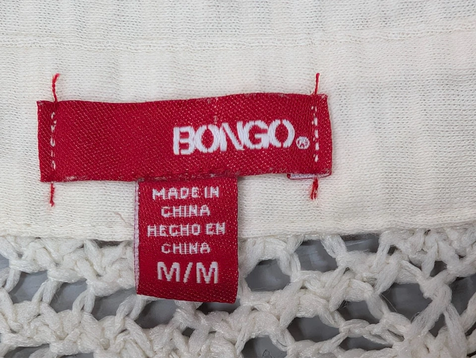 Top Bongo Vintage Cintura Amarrada Crochê Cropped Anos 90 Boho Algodão Bege Feminino M - Imagem 2 de 4