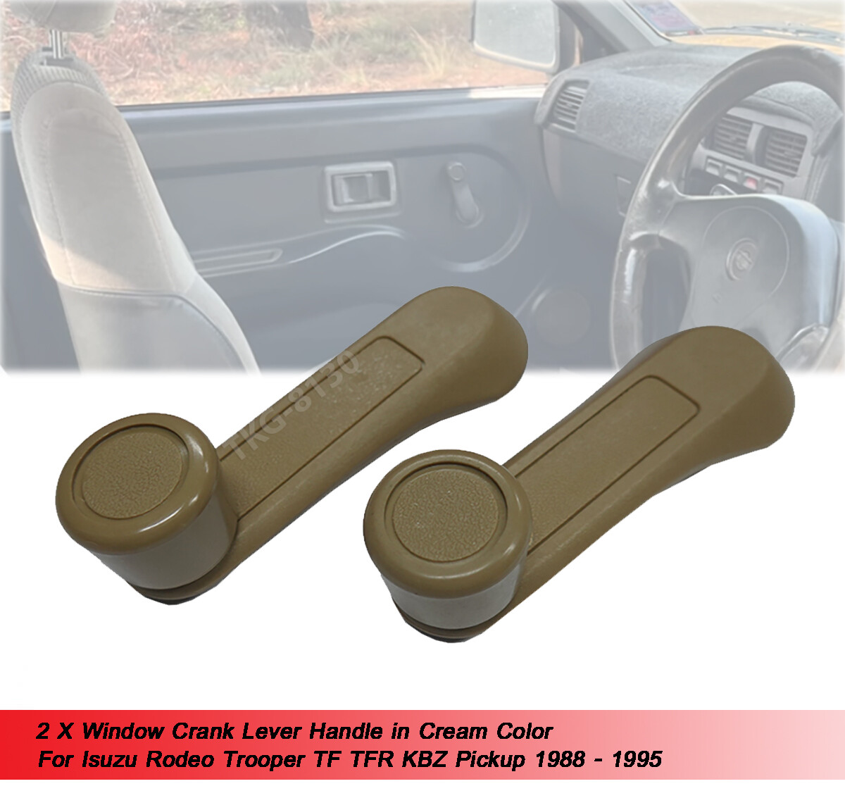 Window Crank Handle Set For Isuzu Rodeo, Trooper, Pickup 1988-1995 – Gray, 2-Piece