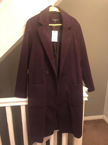 Next Purple Oversized Coat Size 10 Tall 