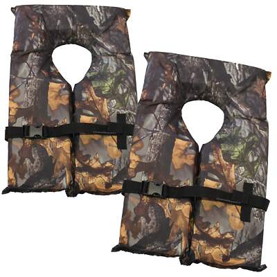 2 Pack Coast Guard approved life jackets. High visibility color Type II keyhole