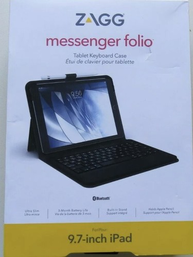 ZAGG Messenger Folio - Bluetooth Tastatur - Made for Apple iPad 9.7" Charcooal