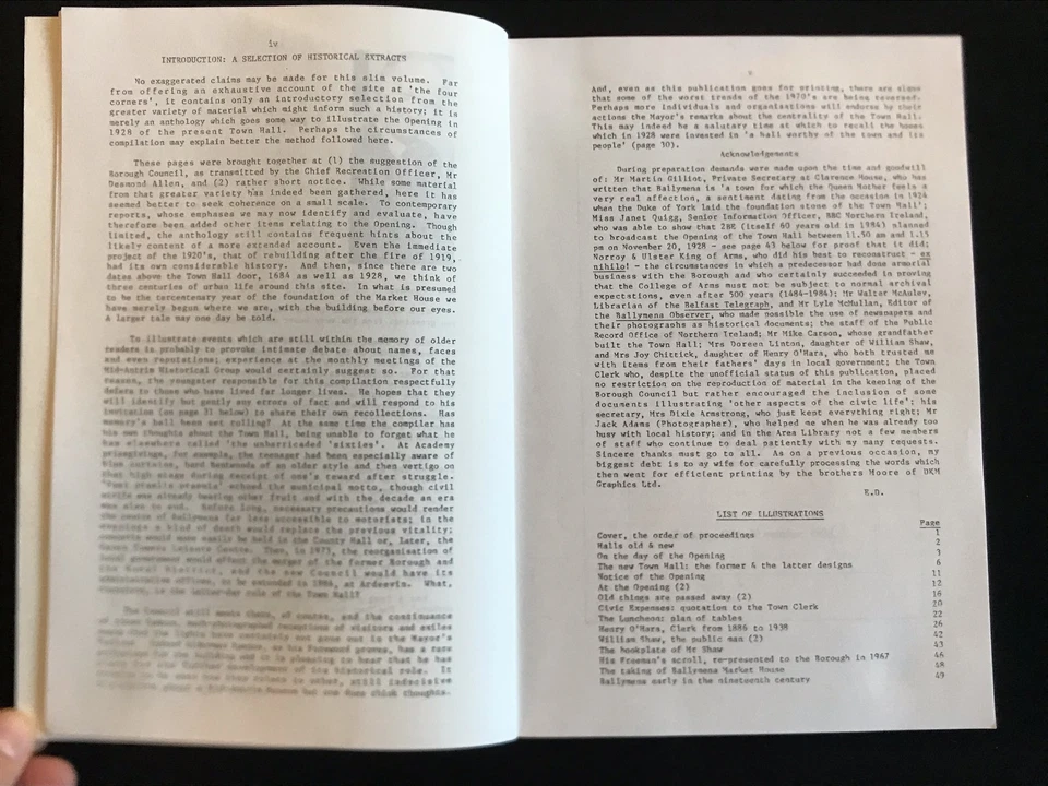 Ballymena Town Hall, 1928, Eull Dunlop - Braid Books 1984 - Image 3 of 4