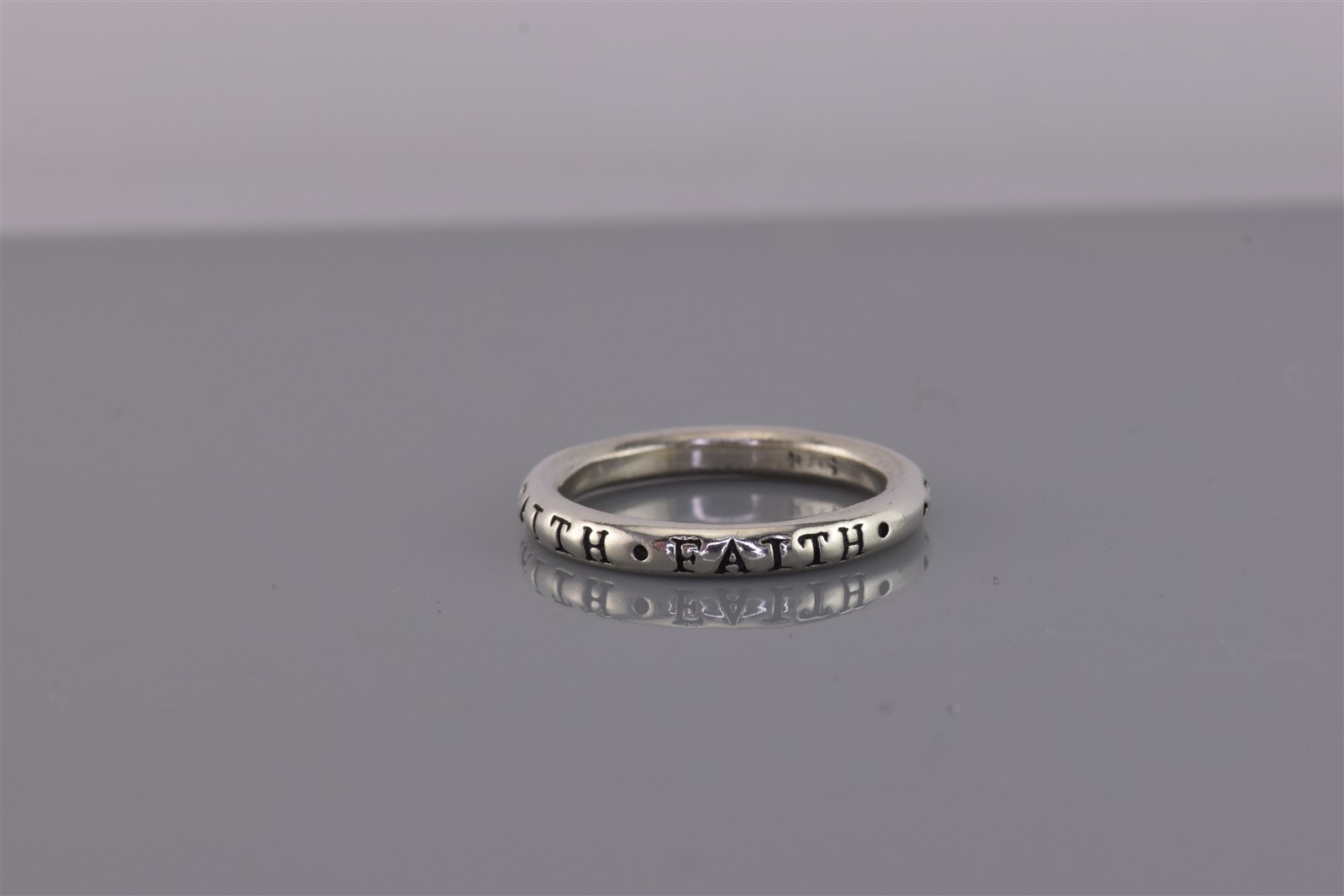 Sterling Silver 3mm Solid FAITH Solid Rounded Sta… - image 3