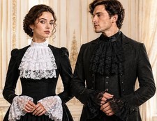 Victorian Collar Jabot for Men Steampunk Gothic Women Lace Collar Halloween