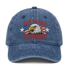Custom USA 250th Anniversary 1776 2026 Eagle Embroidered Cap