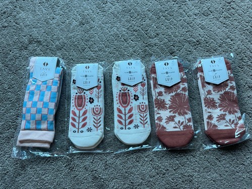 TAVI Club Pilates Grip Savvy Socken Größe Medium 5 Paar mehrfarbig