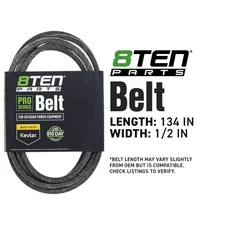 8TEN Belt with Kevlar for Troy Bilt Mustang RZT 50 XP 954-04044A 134 x 1/2