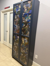 Stained Glass Window Film Floral Privacy Static Cling UV Heat Control 24x36, New
