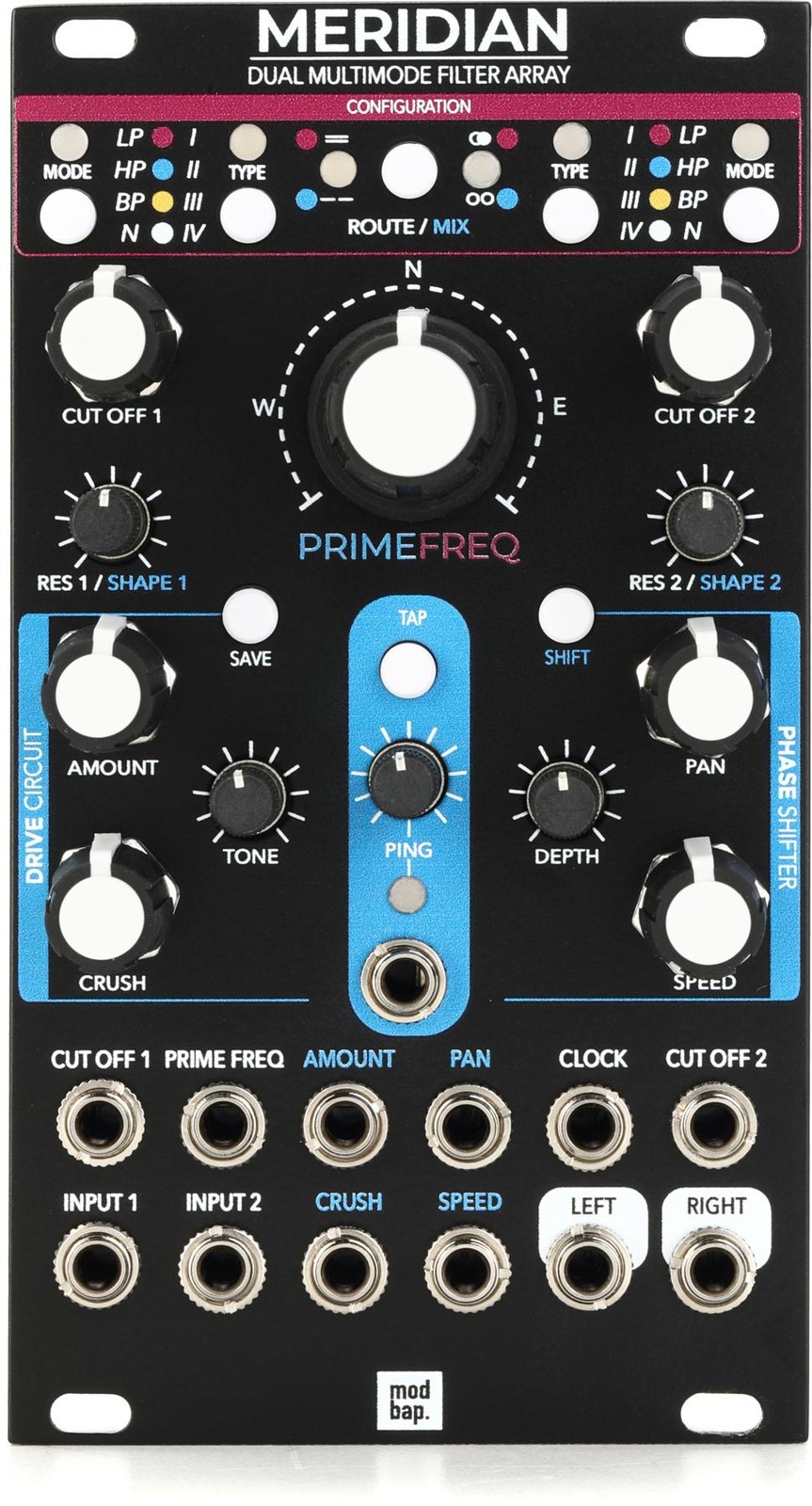 Модуль Modbap Modular Meridian Dual Multimode Filter Array Модуль Eurorack