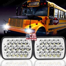 Pair 7x6 Led Headlights Hilo Sealed Beam For For International 3800 School Bus Pair 7x6 Led Headlights Hilo Sealed Beam For For International 3800 School Bus