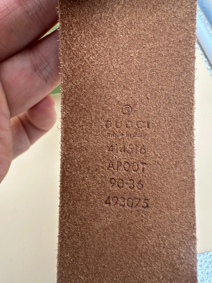 Gucci Leather Belt Brown Gold Double G Buckle - Image 4 of 4