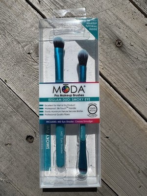MODA EZGlam Duo Brush Set - Smoky Eye Makeup Brushes New In Box