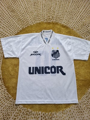 RARE Santos 1995 Home Shirt - Amddma -- #10 - Adult Large 43
