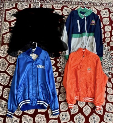 Vintage Jacket Coat Bundle Lot Windbreaker 80s 90s Grand Prix Polaris AFL Lg XL