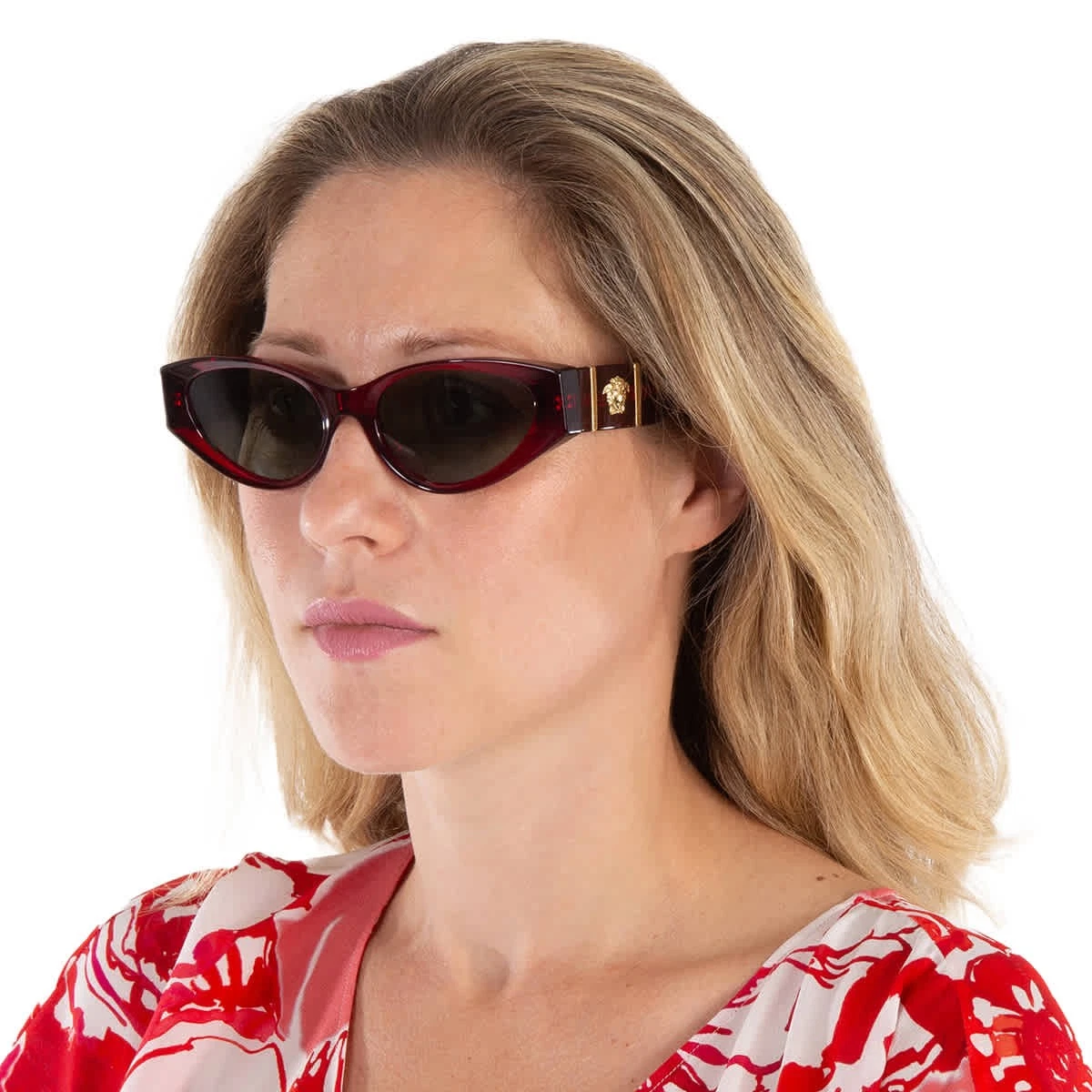 Versace Green Cat Eye Ladies Sunglasses VE4454 5430/2 55 VE4454 5430/2 55