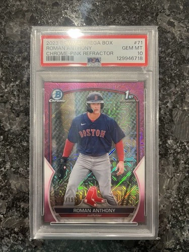 2023 Bowman Chrome Roman Anthony Mega Box Pink Refractor 1st /199 PSA 10 Red Sox