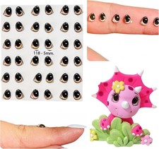 3D Resin Googly Eyes 36 Pcs 5mm Brown Self-Adhesive Crafts