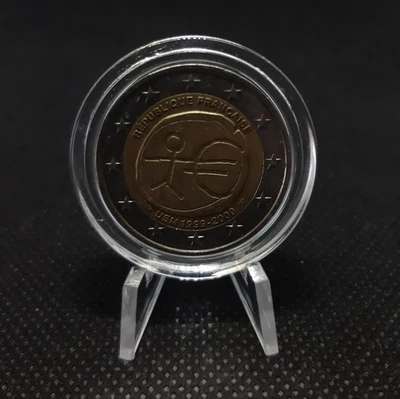 2 euros France 2009 - 10 ans de l'UEM, TB, sous capsule. - Photo 1/2