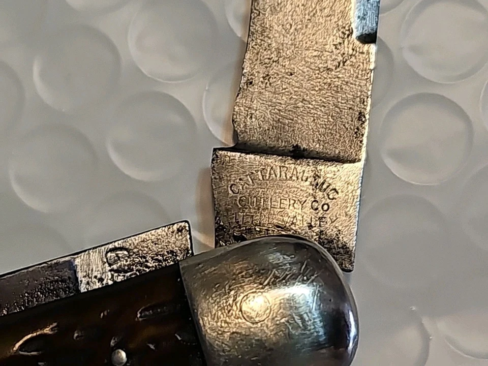 Vintage .1930  CATTARAUGUS CUT. CO 22279 BONE  JACK KNIFE. Beautiful BONE  - Image 4 of 4