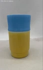 Set Of Vintage Anchor Hocking Fire-King Blue And Yellow Milk Glass Stackable Mug