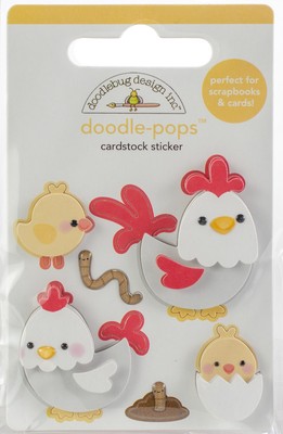 Doodlebug Doodle-Pops 3D Stickers-Hen & Chicks DP5855