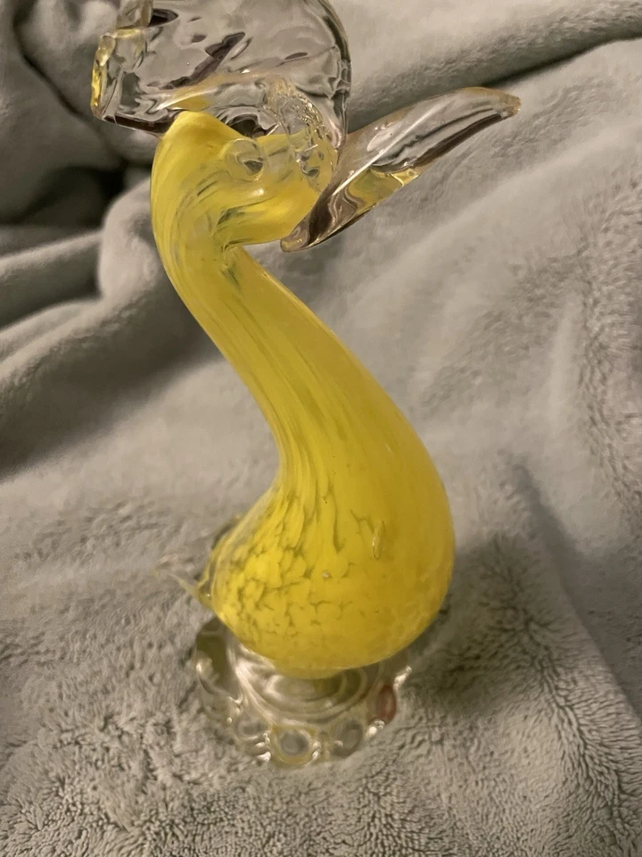 Vintage Glass Rooster - Murano Style Yellow Glass Figurine / Paperweight - Image 2 of 4
