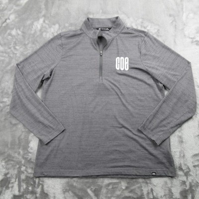 Travis Mathew Pullover Womens XL Gray 1/4 Zip Mock Neck Golf Performance Top
