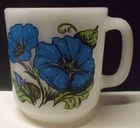Vintage Glasbake Milk Glass Coffee Mug Morning Glory is for Individuality