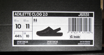 レトロハッピ Adidas Adilette Clog 2.0 Men's Size 10 Black CLOUDFOAM Slip-On