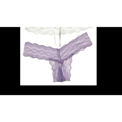 Eberjey Bluebird Amaya Tanga Thong Pale Iris NEW underwear panties LACE - Picture 1 of 3