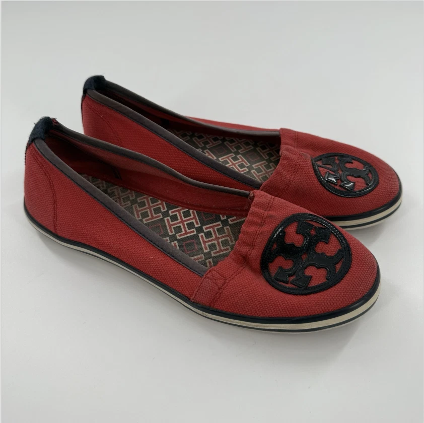 Zapatos Tory Burch para mujer talla 9 planos de ballet sin cordones de lona cómodos Foto 2 de 4