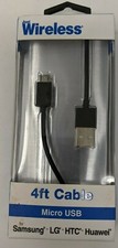 Just Wireless 4 Ft Cable Charge Sync For Samsung Micro/USB Black