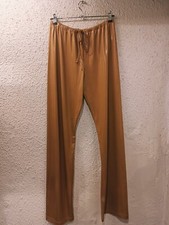 DRIES VAN NOTEN HIGH RISE TAN SHINY LOUNGE PANTS size Small