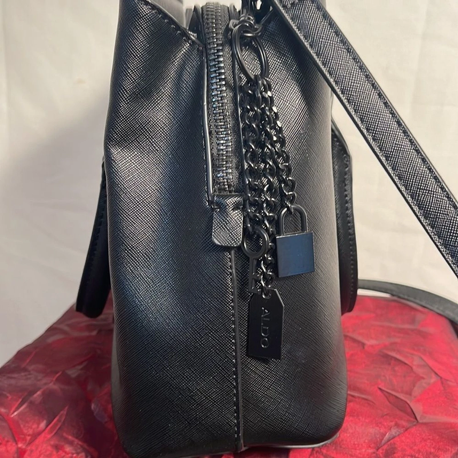 Borsa a tracolla ALDO Legoiri in pelle nera con manici superiori nuova senza etichetta donna