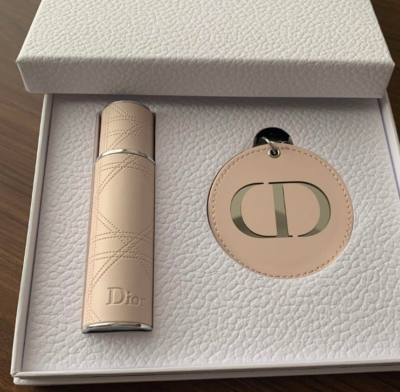 Christian Dior Birthday Gift Logo Perfume Atomizer & Mirror Set w
