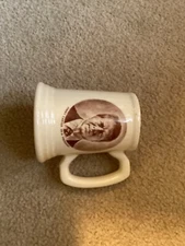Ceramic White Photo Cup Mug Vintage Jimmy Carter Peanut Man 