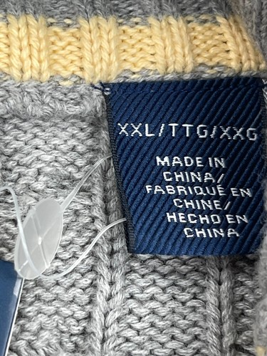 Suéter Izod Para Hombres XXL Gris Brezo 1/4 Cremallera Trenzado Cable Tejido Pullover Algodón - Imagen 7 de 22