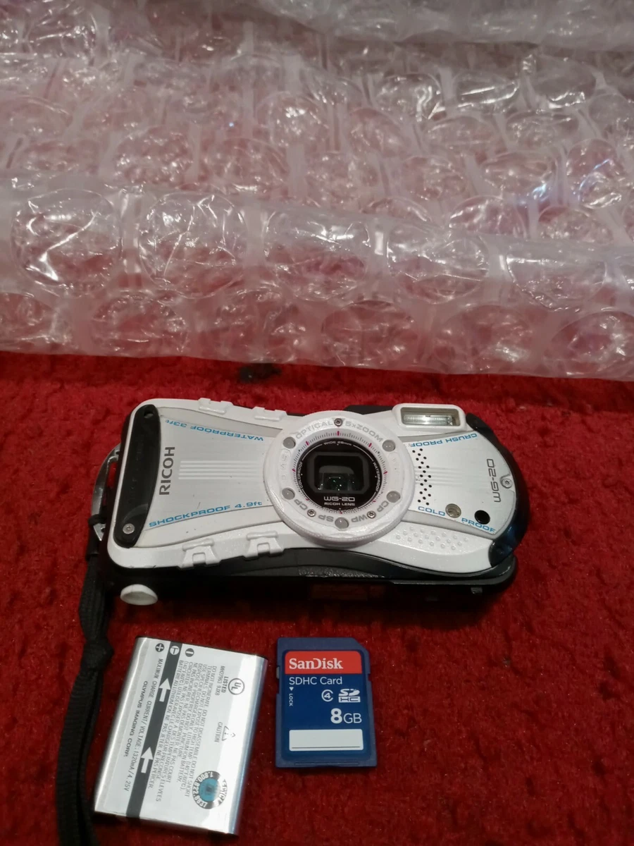 Ricoh WG-20 Water/Cold/CrushShockproof Digital Camera - White